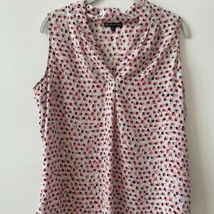 Adrianna Papelle Sleeveless Blouse, Boho Print, ‎ V-Neck Size Medium